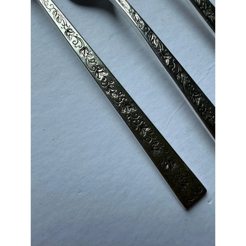 VTG Rogers Bros Salad Forks Set of 6 Silver Lace MCM Silverplate Flatware